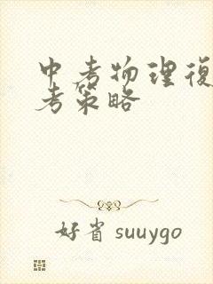 中考物理复习备考策略