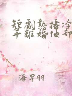 短剧热播冷战三年离婚他却后悔了