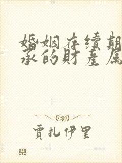 婚姻存续期间继承的财产属于夫妻共同财产吗