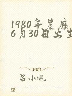 1980年农历6月30日出生的人命运