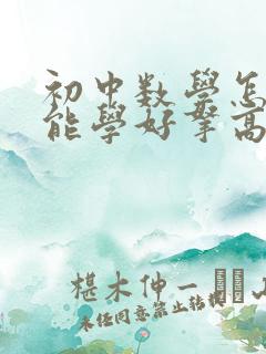 初中数学怎样才能学好拿高分