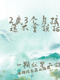 2岁3个月孩子还不会说话