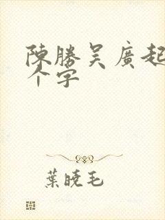 陈胜吴广起义六个字