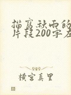 描写秋雨的优美片段200字左右