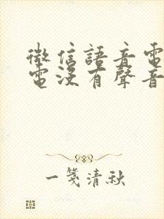 微信语音电话来电没有声音