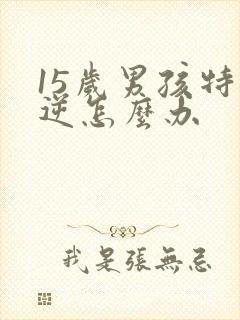 15岁男孩特叛逆怎么办