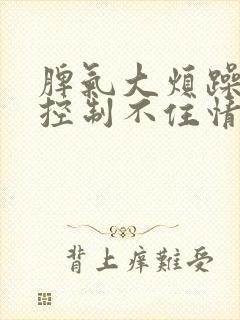 脾气大烦躁易怒控制不住情绪是什么原因