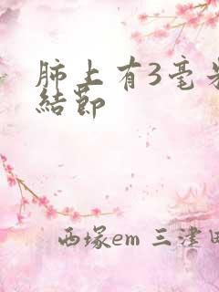 肺上有3毫米的结节