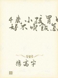 4岁小孩胃口不好不吃饭怎么办