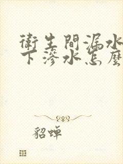 卫生间漏水往楼下渗水怎么办