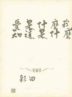 爱是什么我还不知道是什么歌