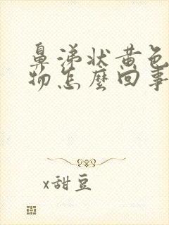 鼻涕状黄色分泌物怎么回事