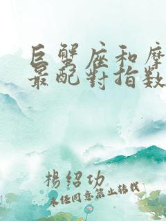 巨蟹座和摩羯座最配对指数