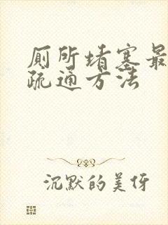 厕所堵塞最快的疏通方法