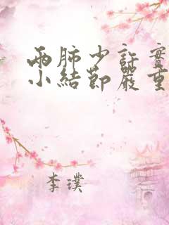 两肺少许实性微小结节严重么