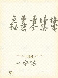 免费看暗格里的秘密全集电视剧