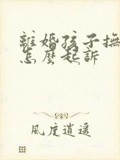 离婚孩子抚养权怎么起诉