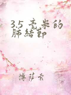 3.5 毫米的肺结节