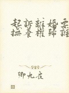 起诉离婚要小孩抚养权归谁