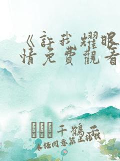 《许我耀眼》剧情免费观看