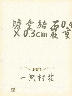 胆囊结石0.4×0.3cm严重吗