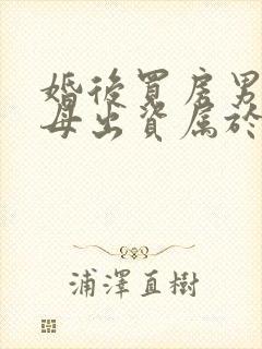 婚后买房男方父母出资属于夫妻共同财产吗