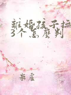 离婚孩子抚养权3个怎么判