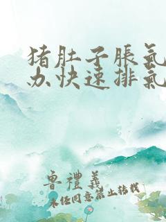 猪肚子胀气怎么办快速排气