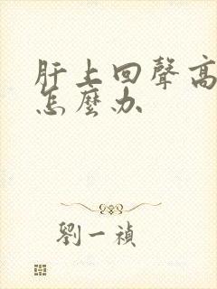 肝上回声高结节怎么办