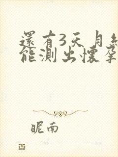 还有3天月经期能测出怀孕吗