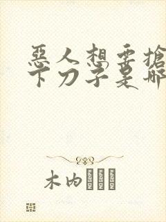 恶人想要抢救一下刀子是哪一集