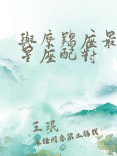 与摩羯座最配的星座配对