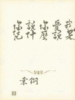 你说你爱我爱我凭什么说是什么歌