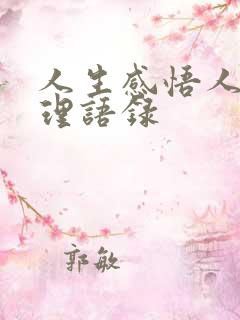 人生感悟人生哲理语录