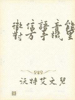 微信语音能听到对方手机里的声音