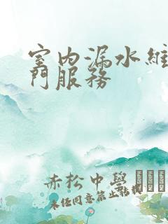 室内漏水维修上门服务