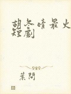 胡冬晴最火十部短剧