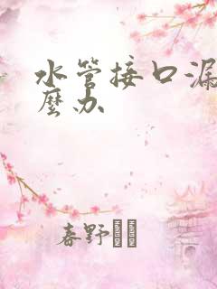 水管接口漏水怎么办