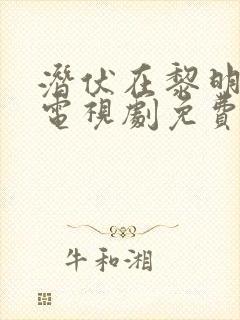 潜伏在黎明之前电视剧免费观看全集