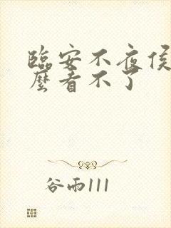 临安不夜侯为什么看不了