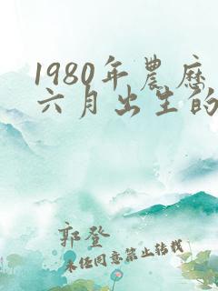 1980年农历六月出生的命运