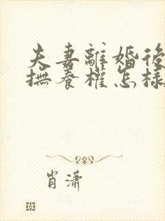 夫妻离婚后孩子抚养权怎样判定