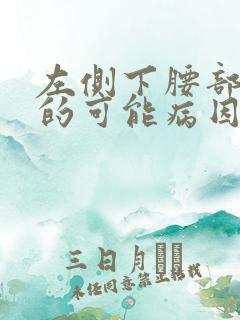 左侧下腰部疼痛的可能病因