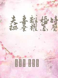 夫妻离婚时小孩抚养权怎么判