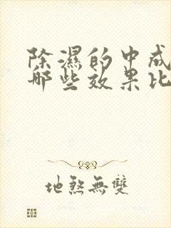 除湿的中成药有哪些效果比较好的