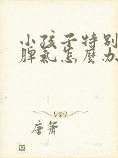 小孩子特别爱发脾气怎么办