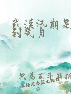 武汉汛期是几月到几月