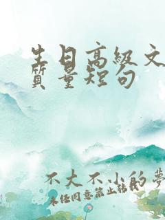 生日高级文案高质量短句