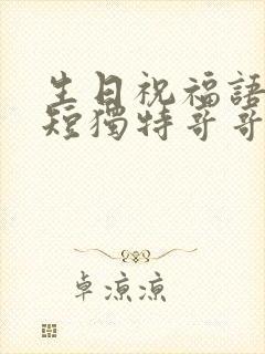 生日祝福语 简短独特哥哥