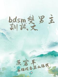bdsm双男主训诫文
